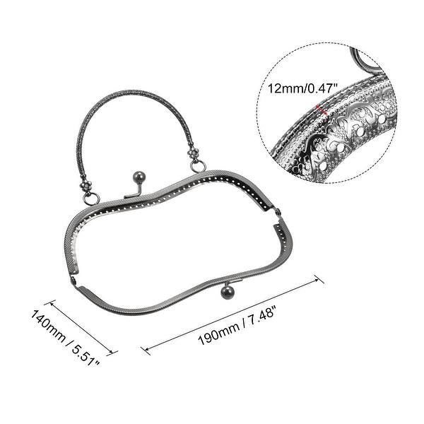 Metal Purse Frames, 7.5" 2Pcs Kiss Lock Clasp Frame for Coin Bags DIY